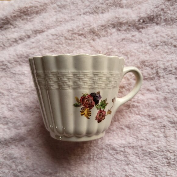 SPODE COPELAND CHINA TEA CUP BASKET WEAVE WICKER LANE MADE IN ENGLAND 'BIN F - Picture 1 of 7